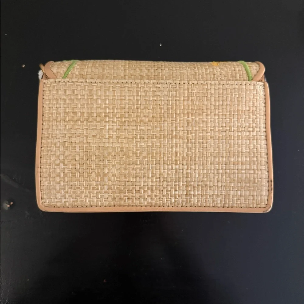 Tory Burch Robinson Embroidered Straw Shoulder Bag - Picture 4 of 5